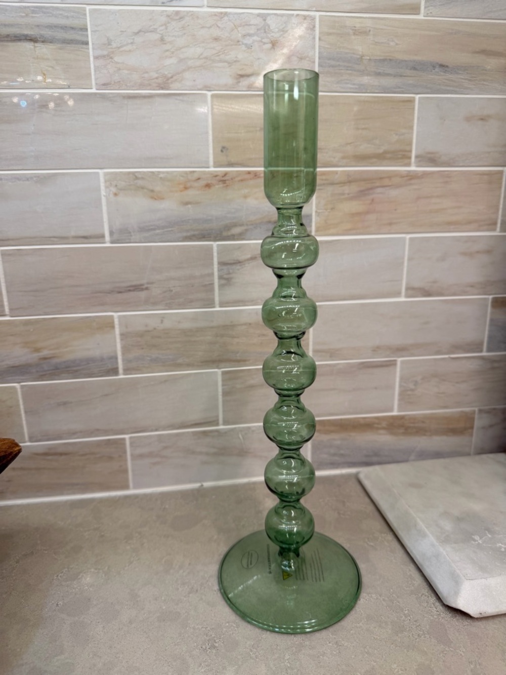 Anthropologie Glass Candlestick Holder